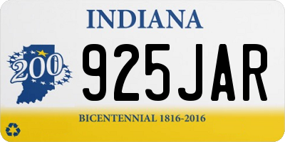 IN license plate 925JAR