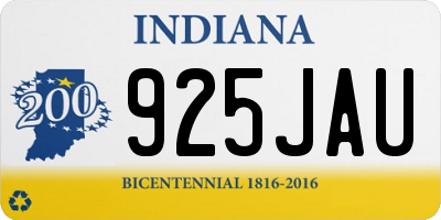 IN license plate 925JAU