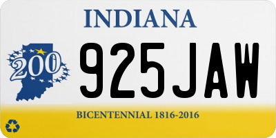 IN license plate 925JAW