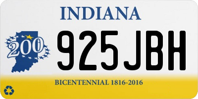 IN license plate 925JBH