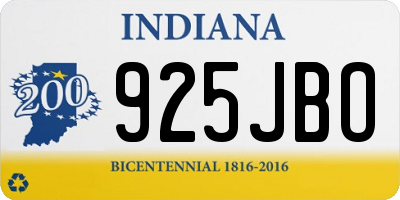 IN license plate 925JBO