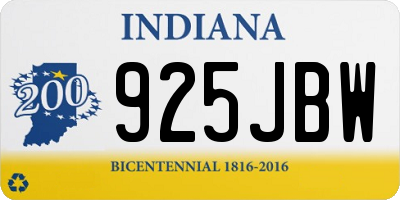 IN license plate 925JBW