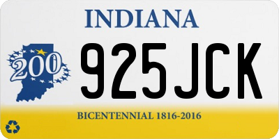 IN license plate 925JCK