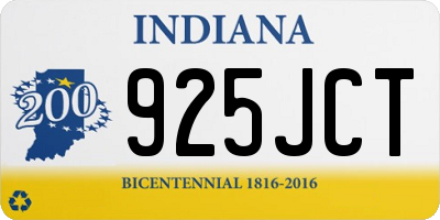IN license plate 925JCT