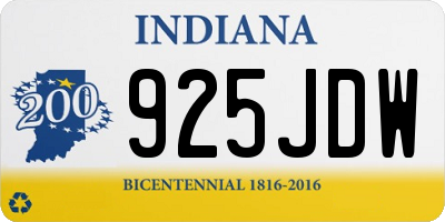 IN license plate 925JDW