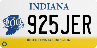 IN license plate 925JER