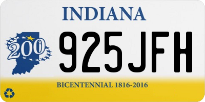 IN license plate 925JFH
