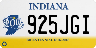 IN license plate 925JGI