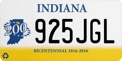 IN license plate 925JGL