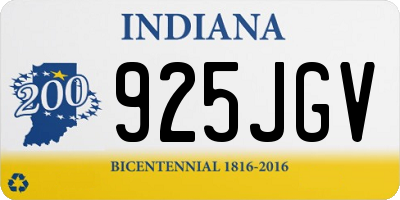 IN license plate 925JGV