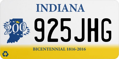 IN license plate 925JHG