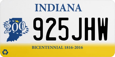 IN license plate 925JHW