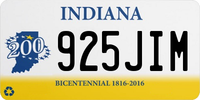 IN license plate 925JIM
