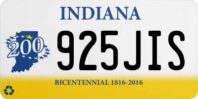 IN license plate 925JIS
