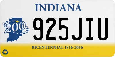 IN license plate 925JIU
