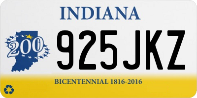 IN license plate 925JKZ