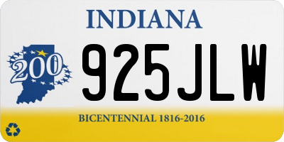 IN license plate 925JLW