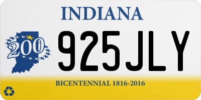 IN license plate 925JLY
