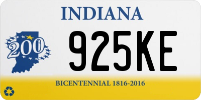 IN license plate 925KE