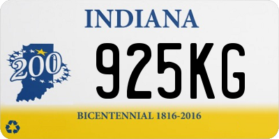 IN license plate 925KG