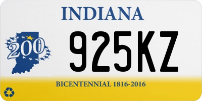 IN license plate 925KZ