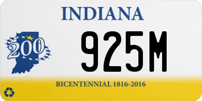 IN license plate 925M