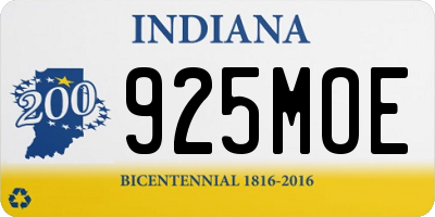 IN license plate 925MOE