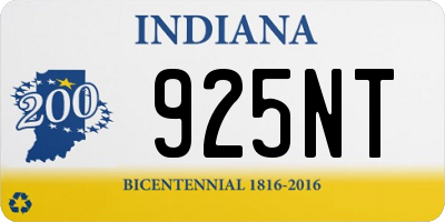 IN license plate 925NT