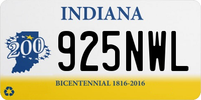 IN license plate 925NWL