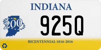 IN license plate 925Q