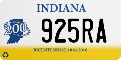 IN license plate 925RA