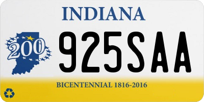 IN license plate 925SAA
