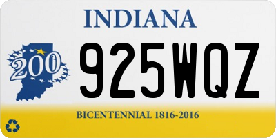 IN license plate 925WQZ