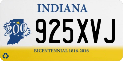 IN license plate 925XVJ