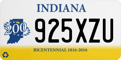 IN license plate 925XZU