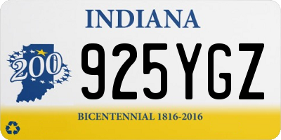 IN license plate 925YGZ