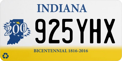 IN license plate 925YHX