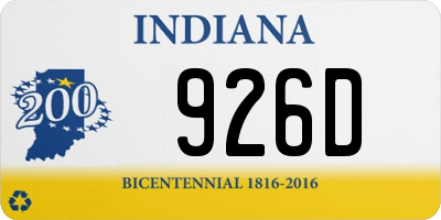 IN license plate 926D