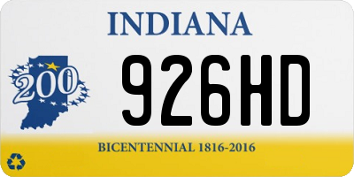 IN license plate 926HD