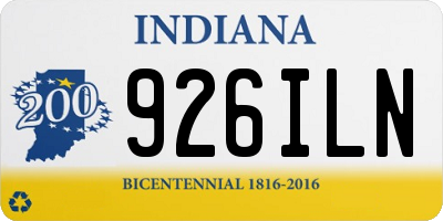 IN license plate 926ILN