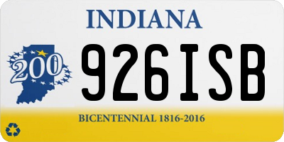 IN license plate 926ISB