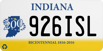 IN license plate 926ISL