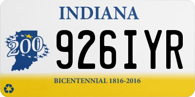 IN license plate 926IYR