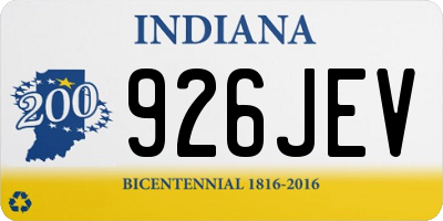 IN license plate 926JEV