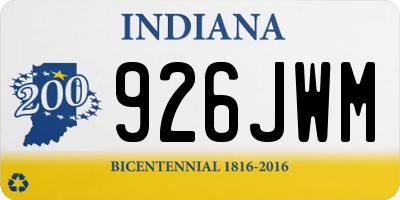 IN license plate 926JWM