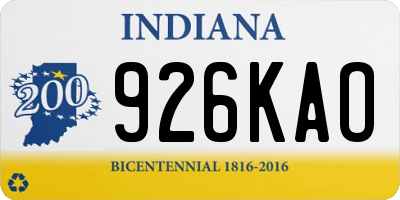 IN license plate 926KAO