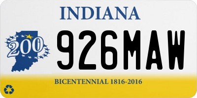 IN license plate 926MAW