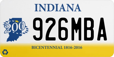IN license plate 926MBA
