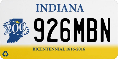 IN license plate 926MBN