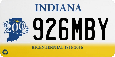IN license plate 926MBY
